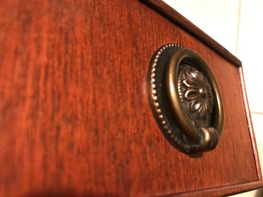 Extendable Coffee Table with Drawer and Leather Top, 1950s-WQQ-1177323