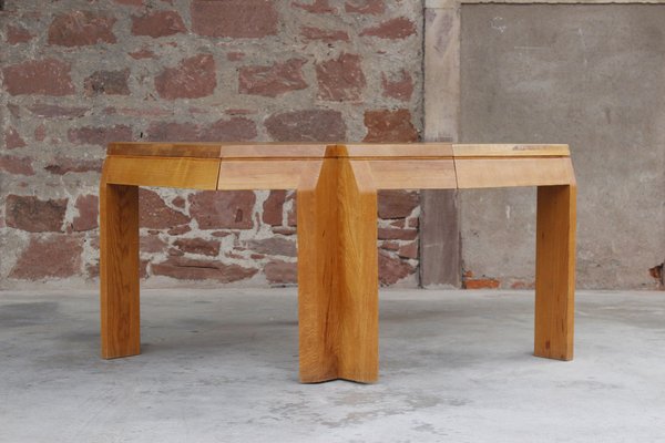 Extendable Dining Table in Oak by Alain Marcoz, France, 1950s-WEQ-1312054