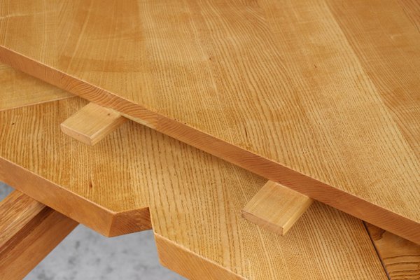 Extendable Dining Table in Oak by Alain Marcoz, France, 1950s-WEQ-1312054