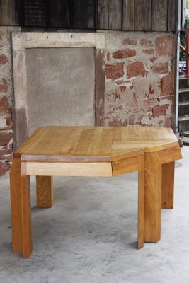 Extendable Dining Table in Oak by Alain Marcoz, France, 1950s-WEQ-1312054