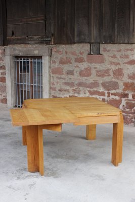 Extendable Dining Table in Oak by Alain Marcoz, France, 1950s-WEQ-1312054