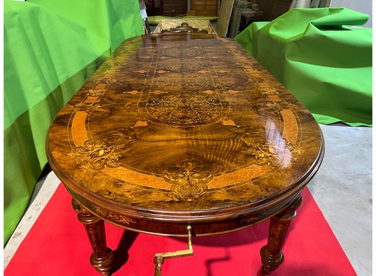 Extendable Dining Table in Walnut & Maple, 1920s-LAM-1766188