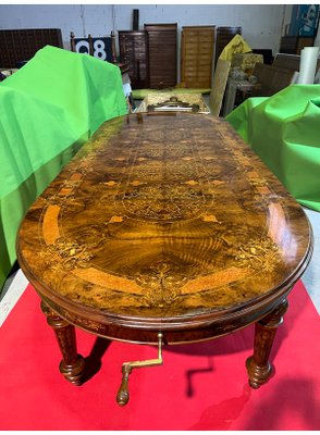 Extendable Dining Table in Walnut & Maple, 1920s-LAM-1766188