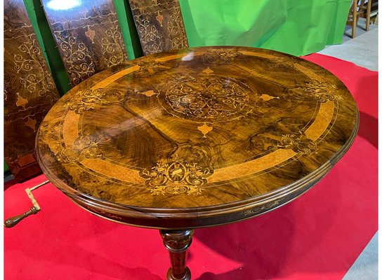 Extendable Dining Table in Walnut & Maple, 1920s-LAM-1766188