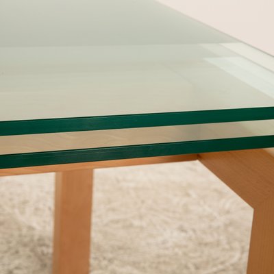 Extendable Dining Table in Wood with Glass Top from Bacher-RQW-1748110