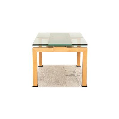 Extendable Dining Table in Wood with Glass Top from Bacher-RQW-1748110