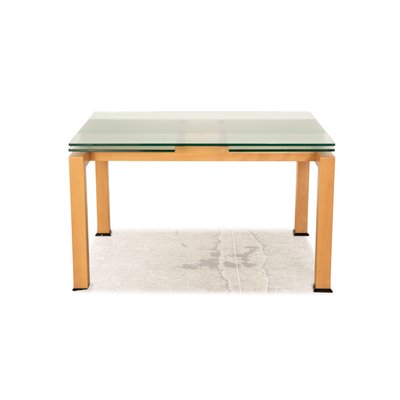 Extendable Dining Table in Wood with Glass Top from Bacher-RQW-1748110