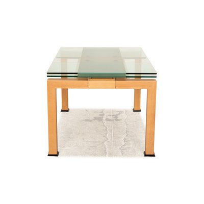 Extendable Dining Table in Wood with Glass Top from Bacher-RQW-1748110