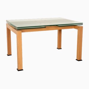 Extendable Dining Table in Wood with Glass Top from Bacher-RQW-1748110