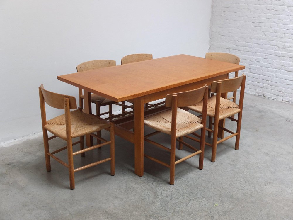 Extendable N-Line Dining Table in Oak by Gebroeders Neirinck, 1968