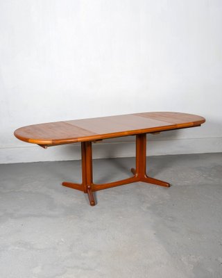 Extendable Oval Dining Table in Teak by E. Valentinsen, 1970-DIP-1767850