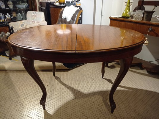 Extendable Oval Table in Mahogany with Legs in Cabriolè by Luigi Filippo-ZFY-1153189