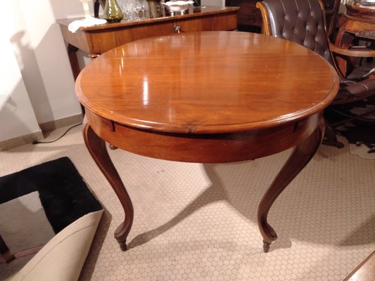 Extendable Oval Table in Mahogany with Legs in Cabriolè by Luigi Filippo-ZFY-1153189