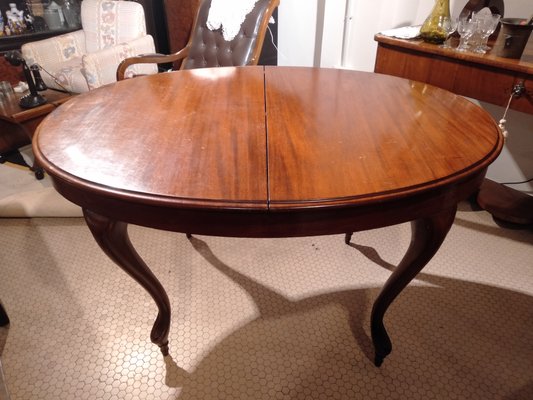 Extendable Oval Table in Mahogany with Legs in Cabriolè by Luigi Filippo-ZFY-1153189