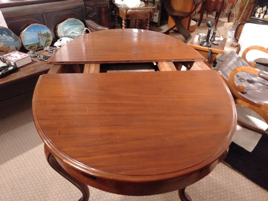 Extendable Oval Table in Mahogany with Legs in Cabriolè by Luigi Filippo-ZFY-1153189