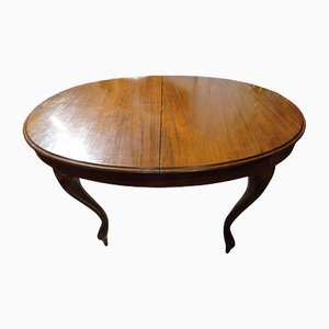 Extendable Oval Table in Mahogany with Legs in Cabriolè by Luigi Filippo-ZFY-1153189