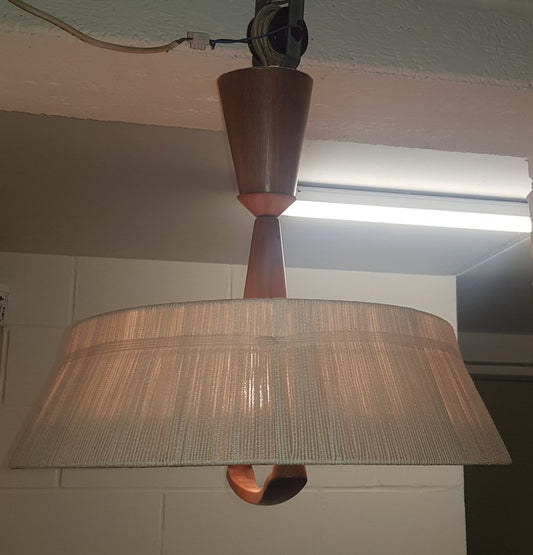 Extendable Raffia Train Pendant Lamp from Temde, 1970s