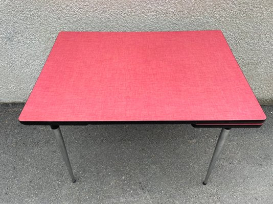 Extendable Red Formica Dining Table, 1950s-SDV-864641