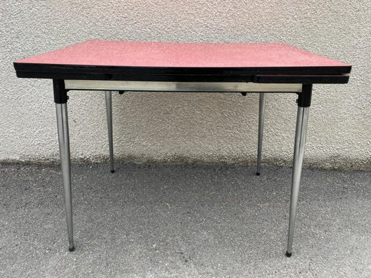 Extendable Red Formica Dining Table, 1950s-SDV-864641