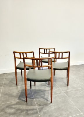 Extendable Rosewood Model 79 Dining Table & Chairs by Niels O. Møller for J.L. Møllers, 1950s, Set of 5-LDW-1138832