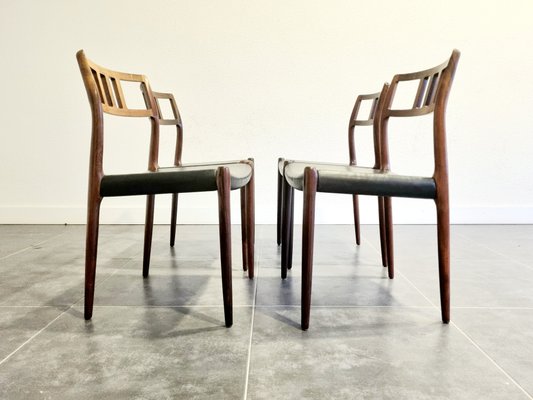 Extendable Rosewood Model 79 Dining Table & Chairs by Niels O. Møller for J.L. Møllers, 1950s, Set of 5-LDW-1138832