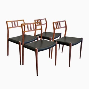 Extendable Rosewood Model 79 Dining Table & Chairs by Niels O. Møller for J.L. Møllers, 1950s, Set of 5-LDW-1138832