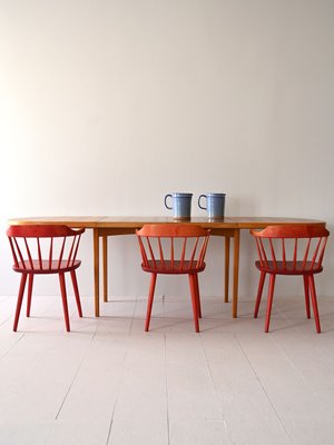 Extendable Scandinavian Oval Table, 1960s-QWP-2033996