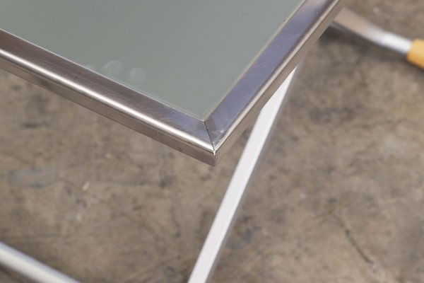 Extendable Side Table in Glass with Steel Structure, 1998-PTH-1413877