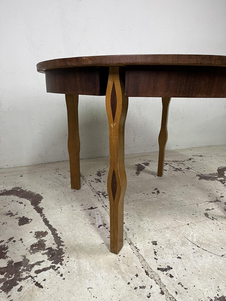 Extendable Table in Finely Inlaid Wood attributed to the Design of Ico Parisi attributed to Ico & Luisa Parisi, 1950s