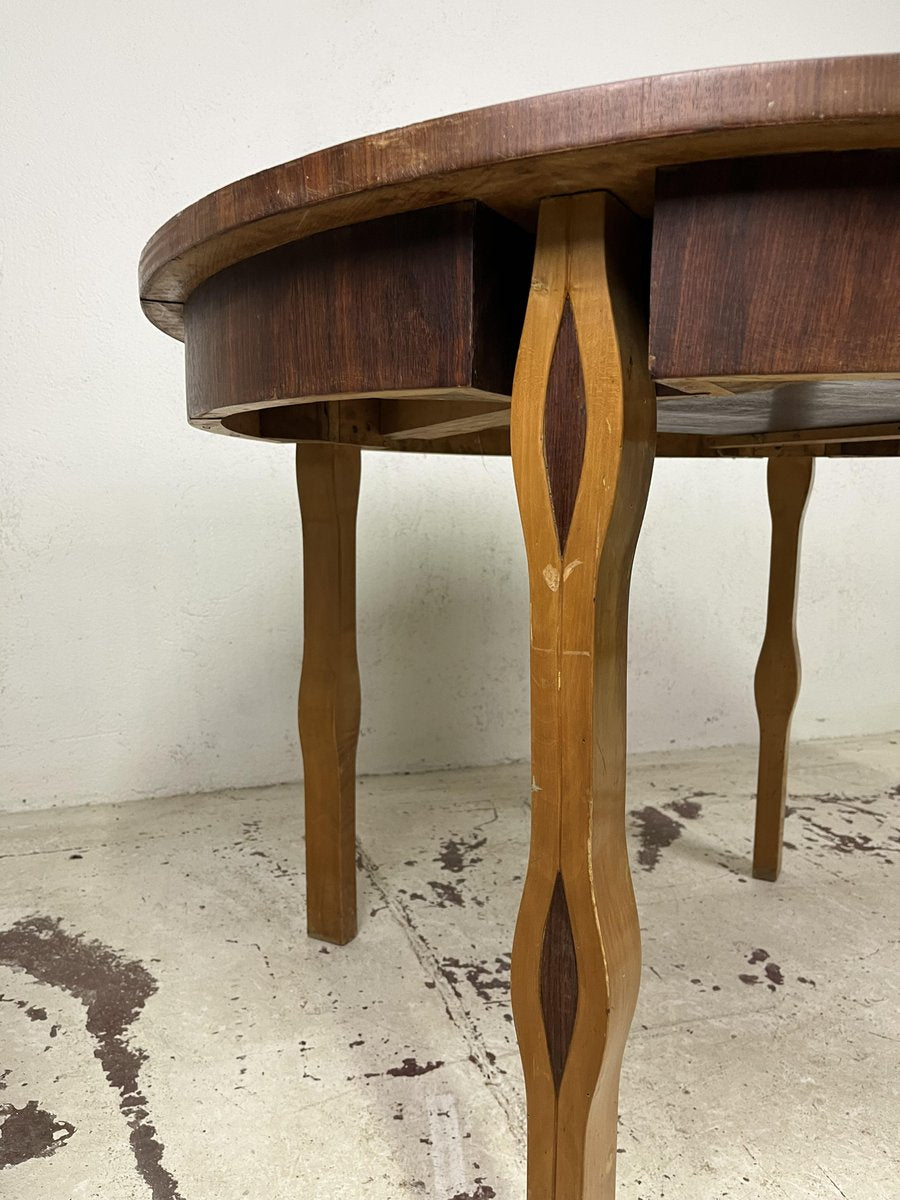 Extendable Table in Finely Inlaid Wood attributed to the Design of Ico Parisi attributed to Ico & Luisa Parisi, 1950s