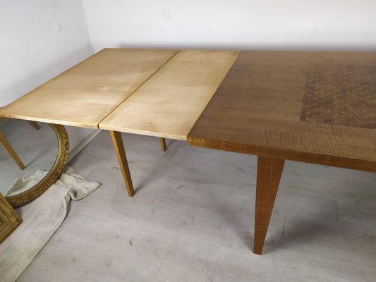 Extendable Table in Marquetry, 1950s-EAD-1048705