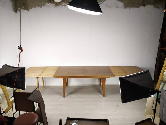 Extendable Table in Marquetry, 1950s-EAD-1048705