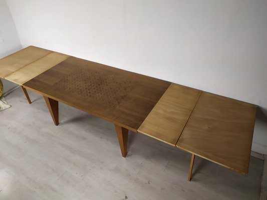 Extendable Table in Marquetry, 1950s-EAD-1048705