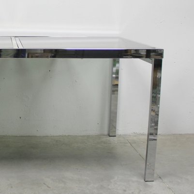 Extendable Table in Metal and Stained Glass, 1970s-NE-1805418