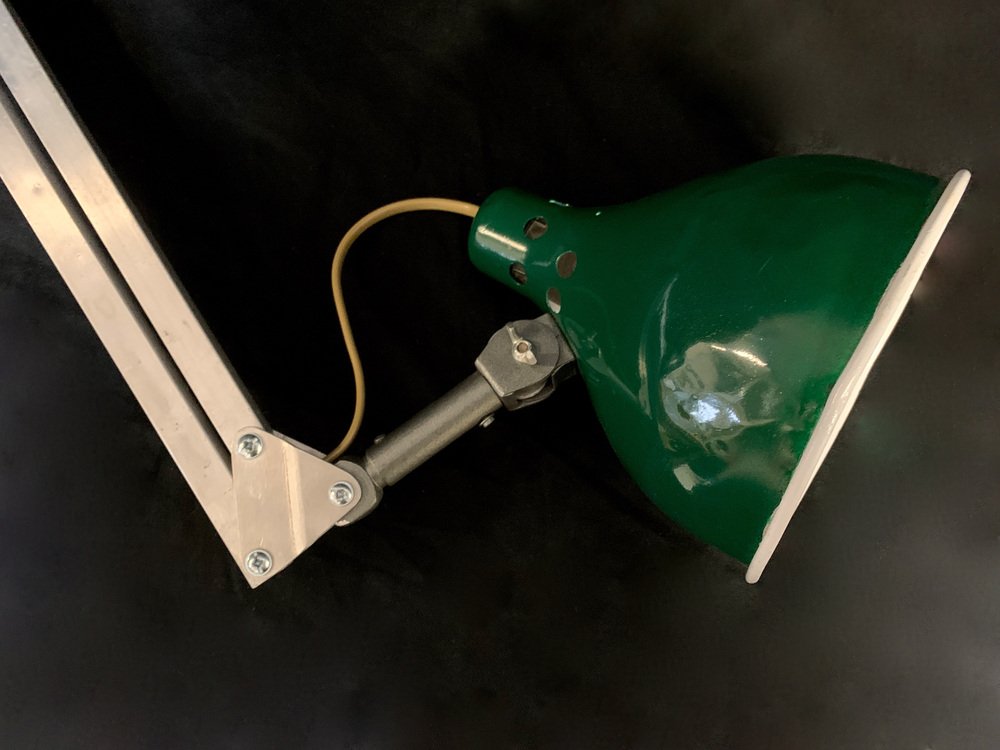 Extendable Table Lamp with Green Clamp