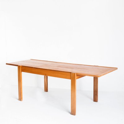 Extensible Table Assembly and Chairs of Rationalist Design in Elm Wood, France, 1970s, Set of 5-ZFJ-1803829