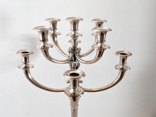 Extra Large Mid-Century Hotel Candleholder in Silver-Plated Bronze from WMF Germany-VNE-1240843