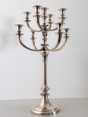 Extra Large Mid-Century Hotel Candleholder in Silver-Plated Bronze from WMF Germany-VNE-1240843