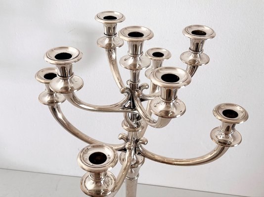 Extra Large Mid-Century Hotel Candleholder in Silver-Plated Bronze from WMF Germany-VNE-1240843