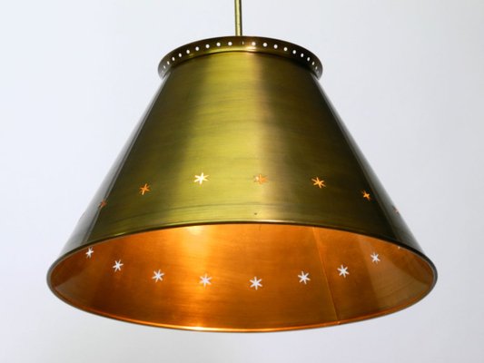 Extra Large Mid-Century Italian Brass Ceiling Lamp, 1950s-RR-887273