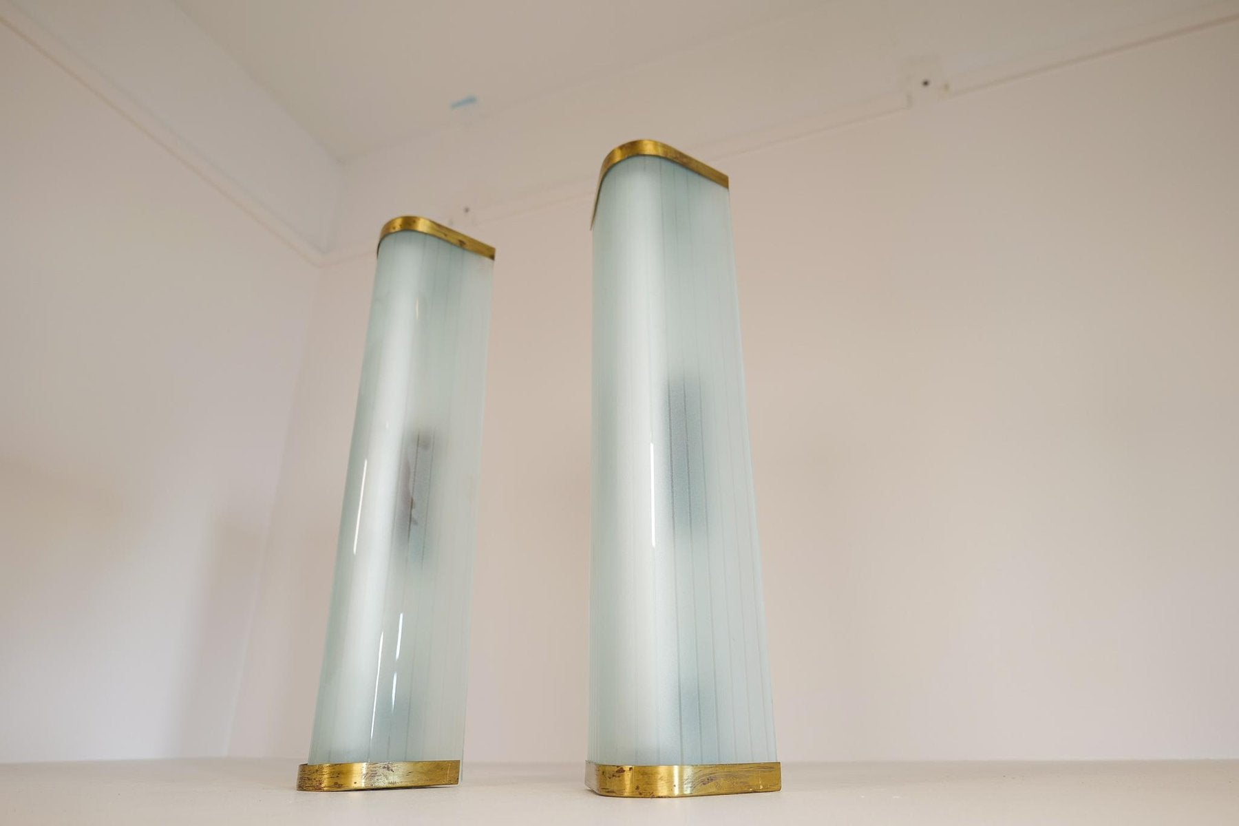 Extra-Large Mid-Century Modern Wall Lamps Attributed to Asea, Set of 2