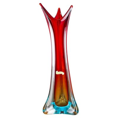 Extra Large Multi-Color Murano Glass Sommerso Vase, Italy, 1970s-QZ-1109917