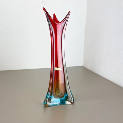 Extra Large Multi-Color Murano Glass Sommerso Vase, Italy, 1970s-QZ-1109917