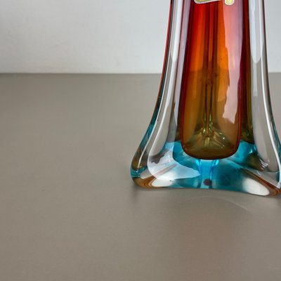 Extra Large Multi-Color Murano Glass Sommerso Vase, Italy, 1970s-QZ-1109917