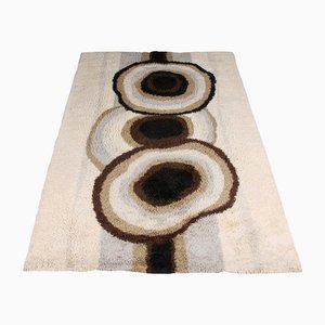 Extra Large Scandinavian Beige High Pile Rya Rug by Ege Taepper, 1960s-QZ-1134686