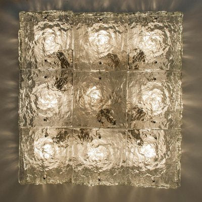 Extra Large Square Glass Flush Mount by J.T. Kalmar, Austria, 1970s-VDW-1241246