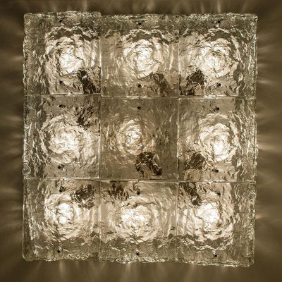 Extra Large Square Glass Flush Mount by J.T. Kalmar, Austria, 1970s-VDW-1241246