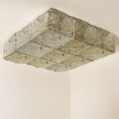 Extra Large Square Glass Flush Mount by J.T. Kalmar, Austria, 1970s-VDW-1241246