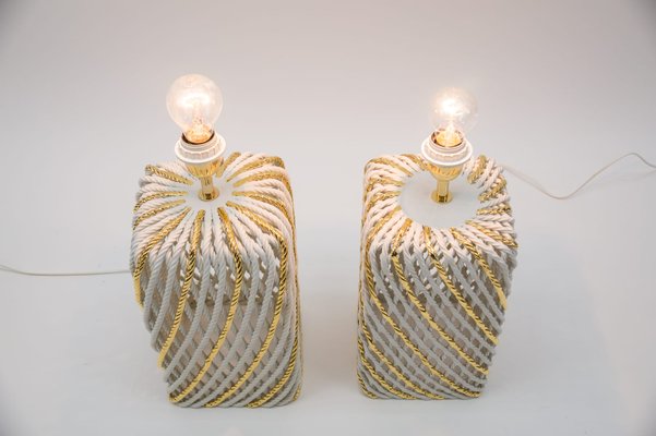 Extravagant Italian Ceramic Table Lamps, 1980s, Set of 2-KQB-1161239