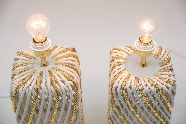 Extravagant Italian Ceramic Table Lamps, 1980s, Set of 2-KQB-1161239